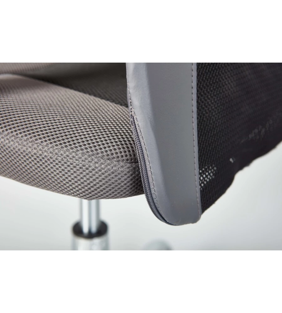 POLTRONCINA UFFICIO NERA CON BRACCIOLI E RUOTE, 55X54,5X85-95 CM